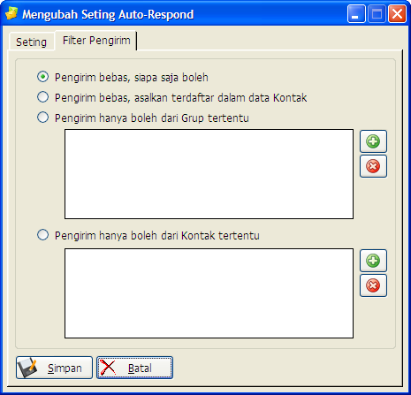 Seting Auto-Respond dengan Filter Pengirim