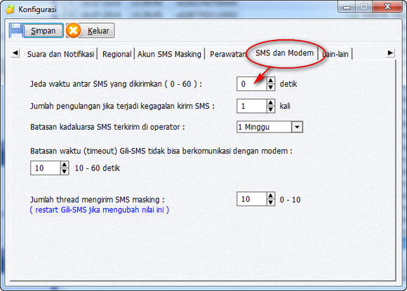 parameter-seting-gili-sms